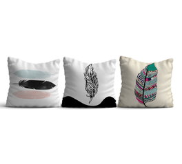 Aberto Design Juego de Cojines Multicolor con Estampado Digital (3 Piezas)